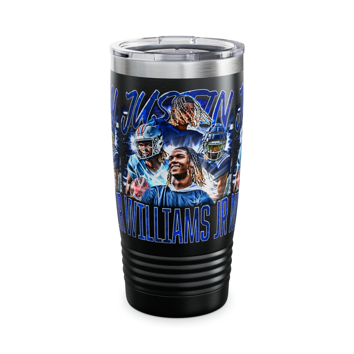 JUSTIN WILLIAMS STAINLESS STEEL TUMBLER