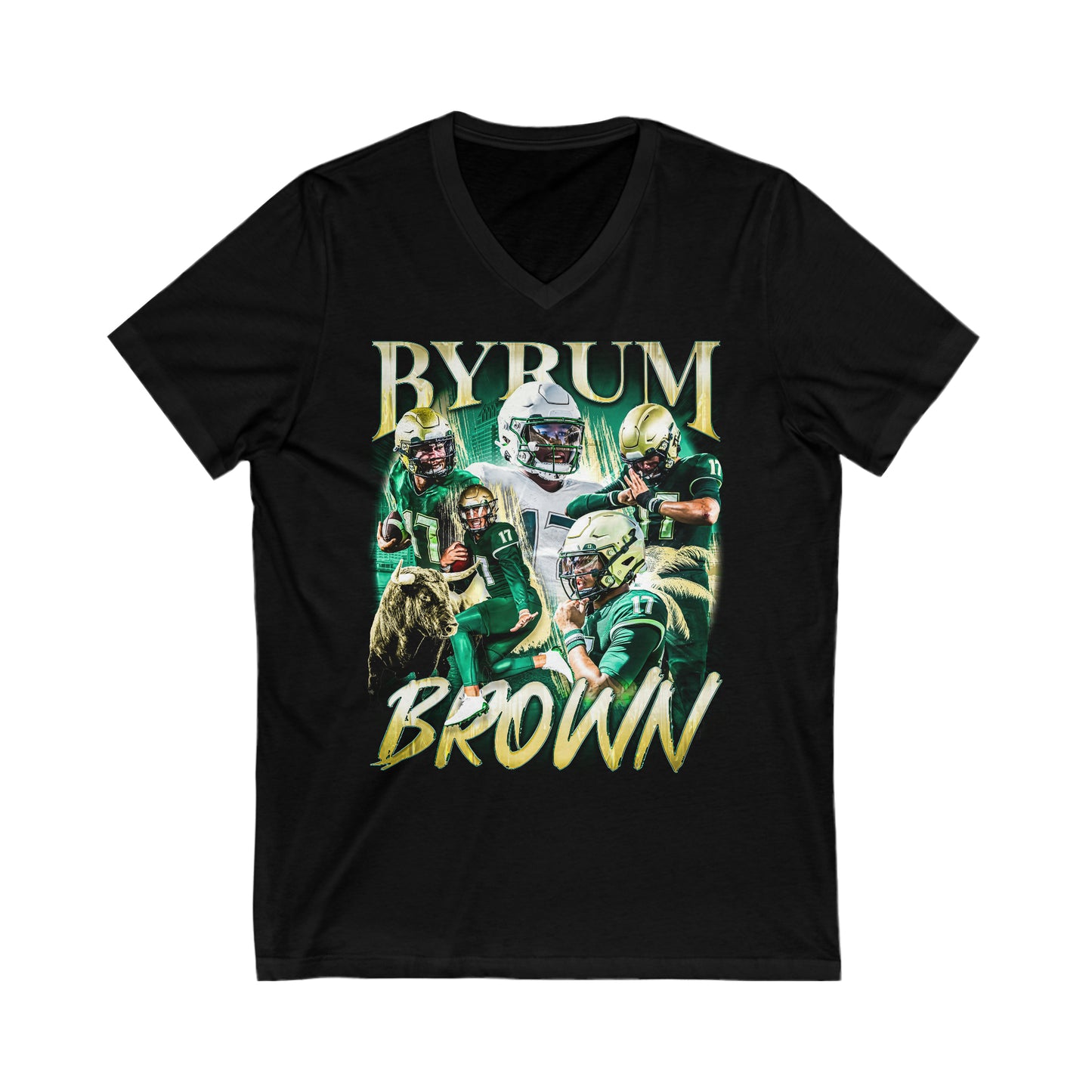 BYRUM BROWN VINTAGE UNISEX V-NECK TEE