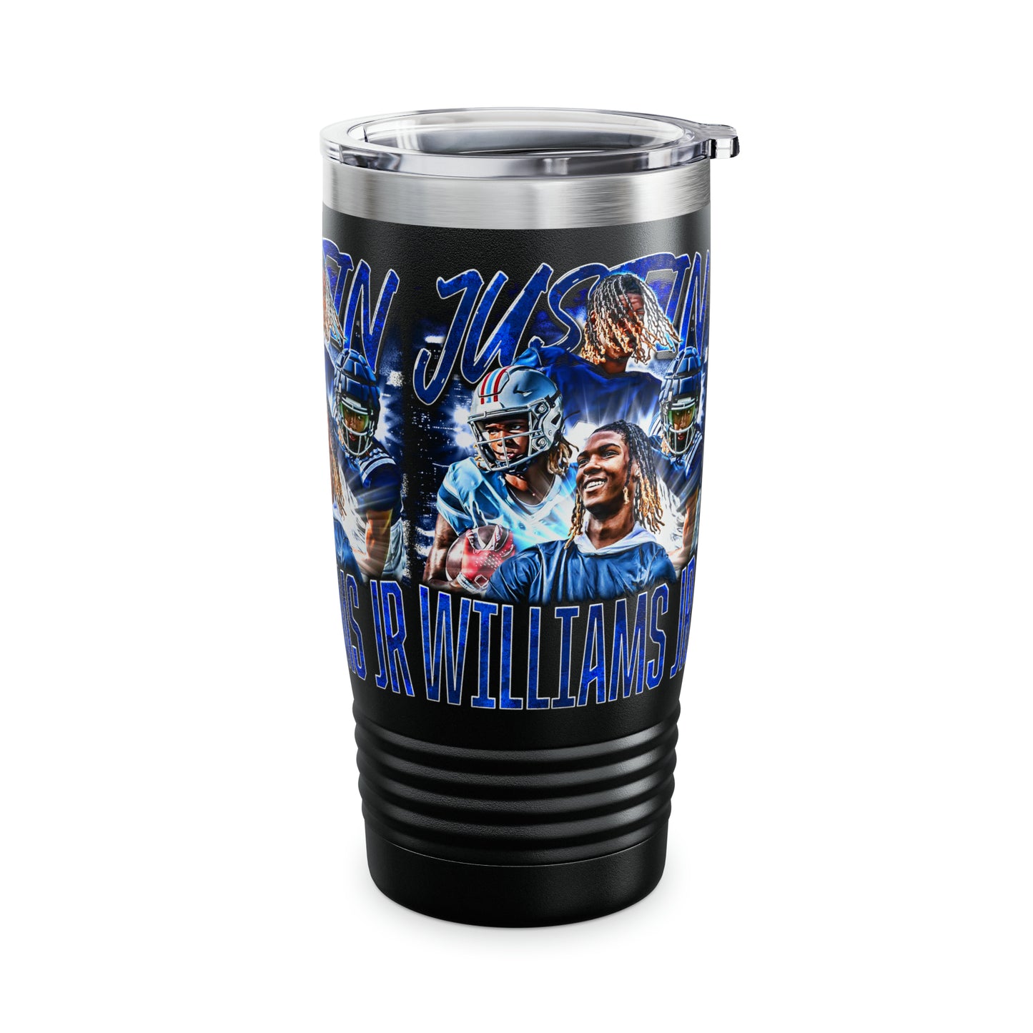 JUSTIN WILLIAMS STAINLESS STEEL TUMBLER