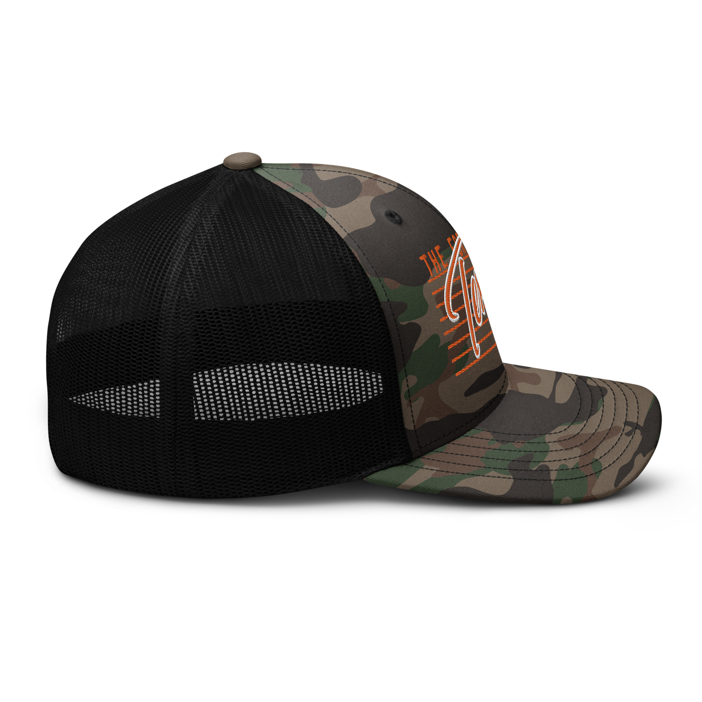 THE FORTY ACRES CAMO TRUCKER CAP