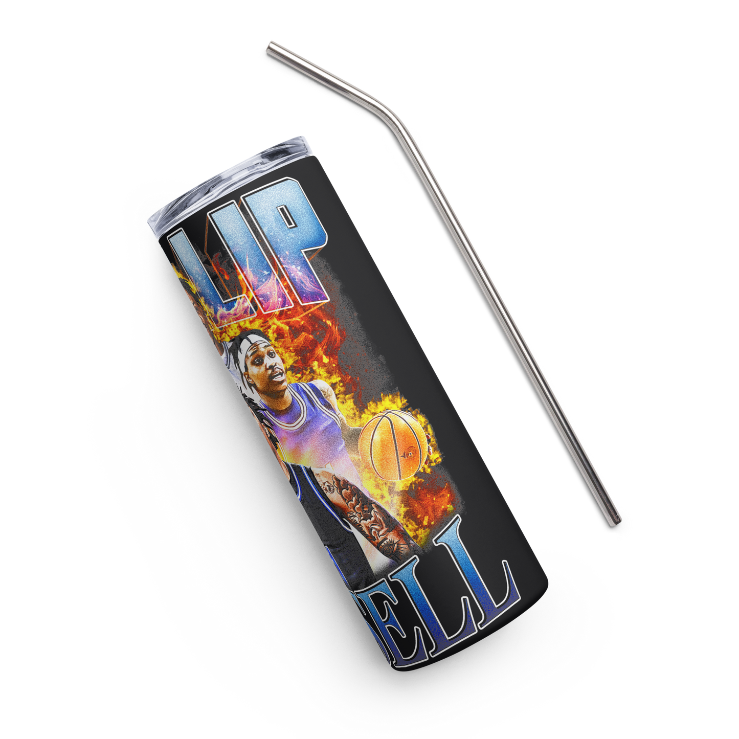 PHILLIP RUSSELL STAINLESS STEEL TUMBLER