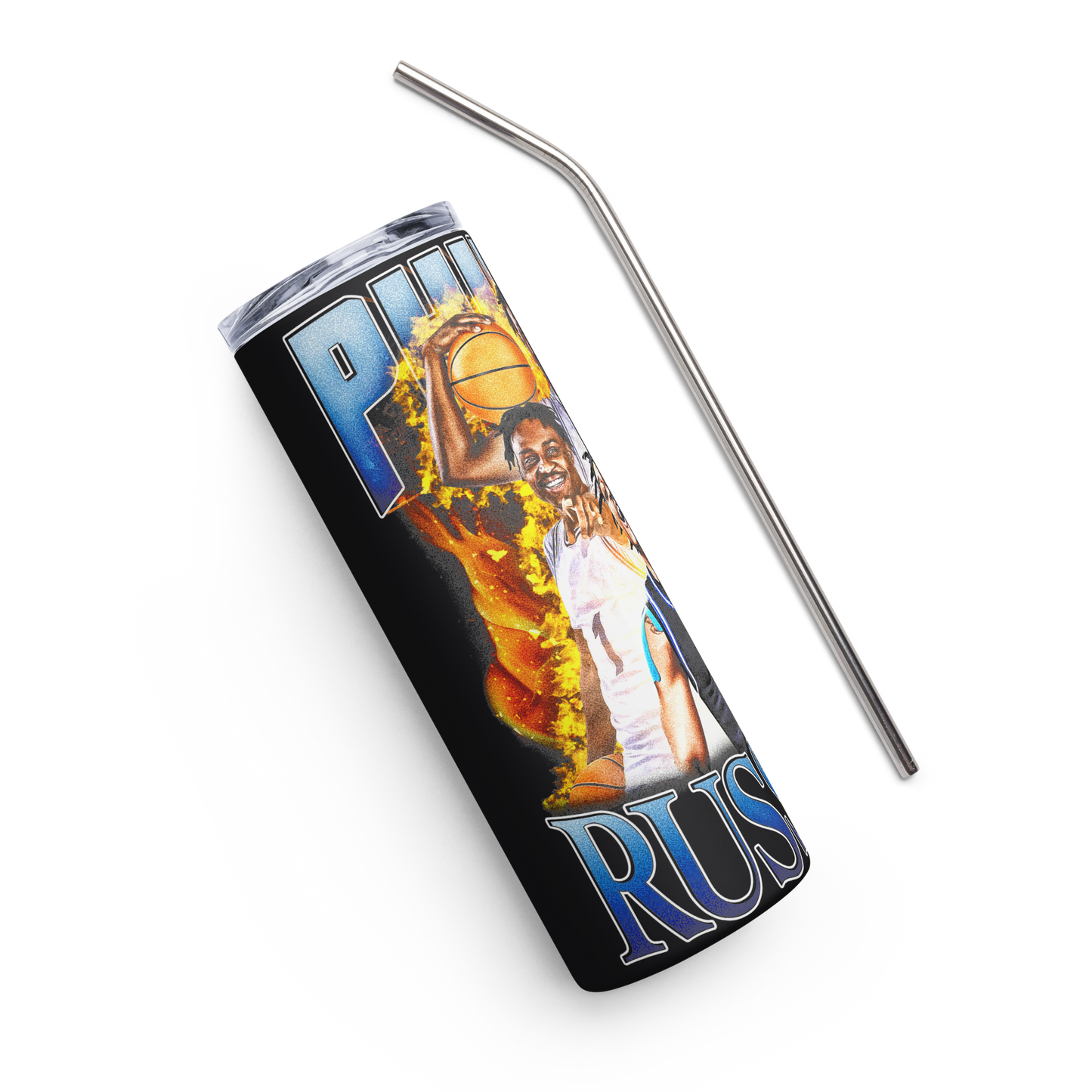 PHILLIP RUSSELL STAINLESS STEEL TUMBLER