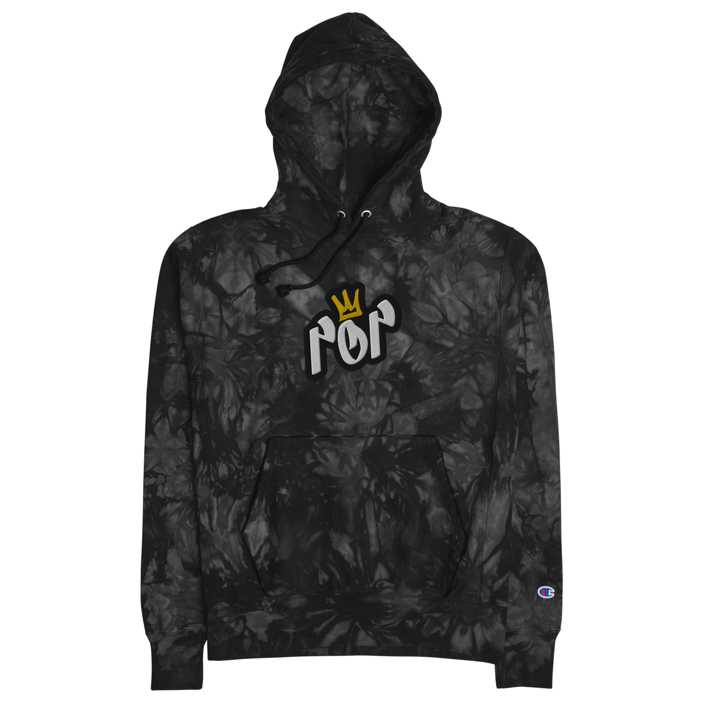 POP EMBROIDERED CHAMPION TIE-DYE HOODIE