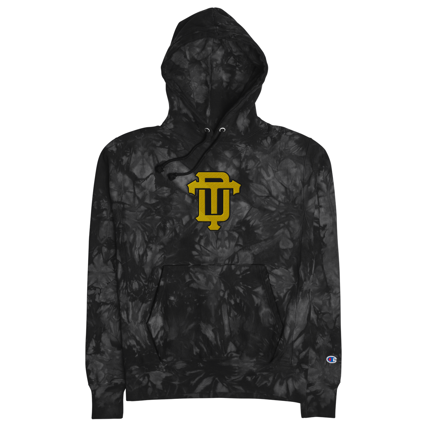 TYRECUS EMBROIDERED CHAMPION TIE-DYE HOODIE