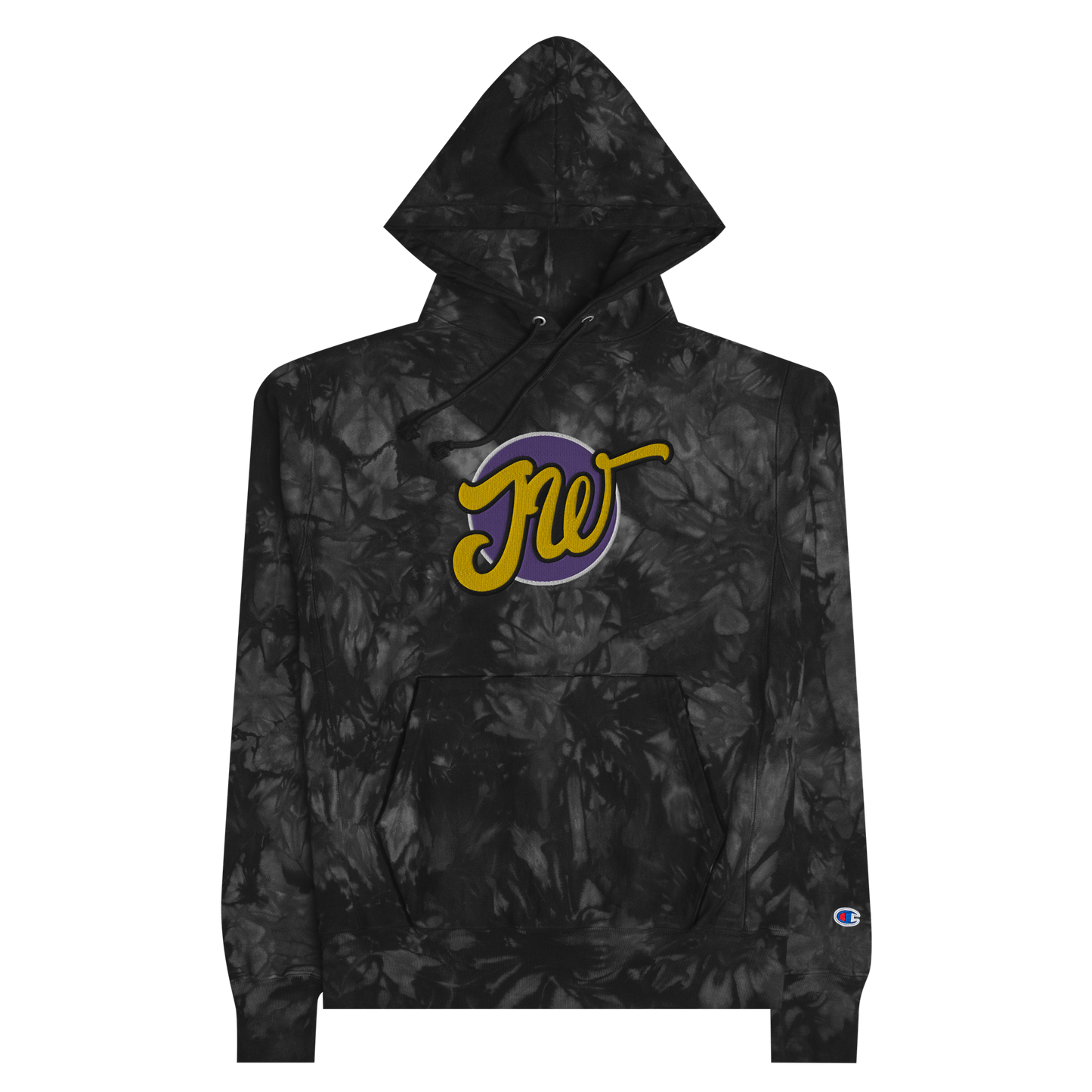 JULIUS WOOD EMBROIDERED CHAMPION TIE-DYE HOODIE