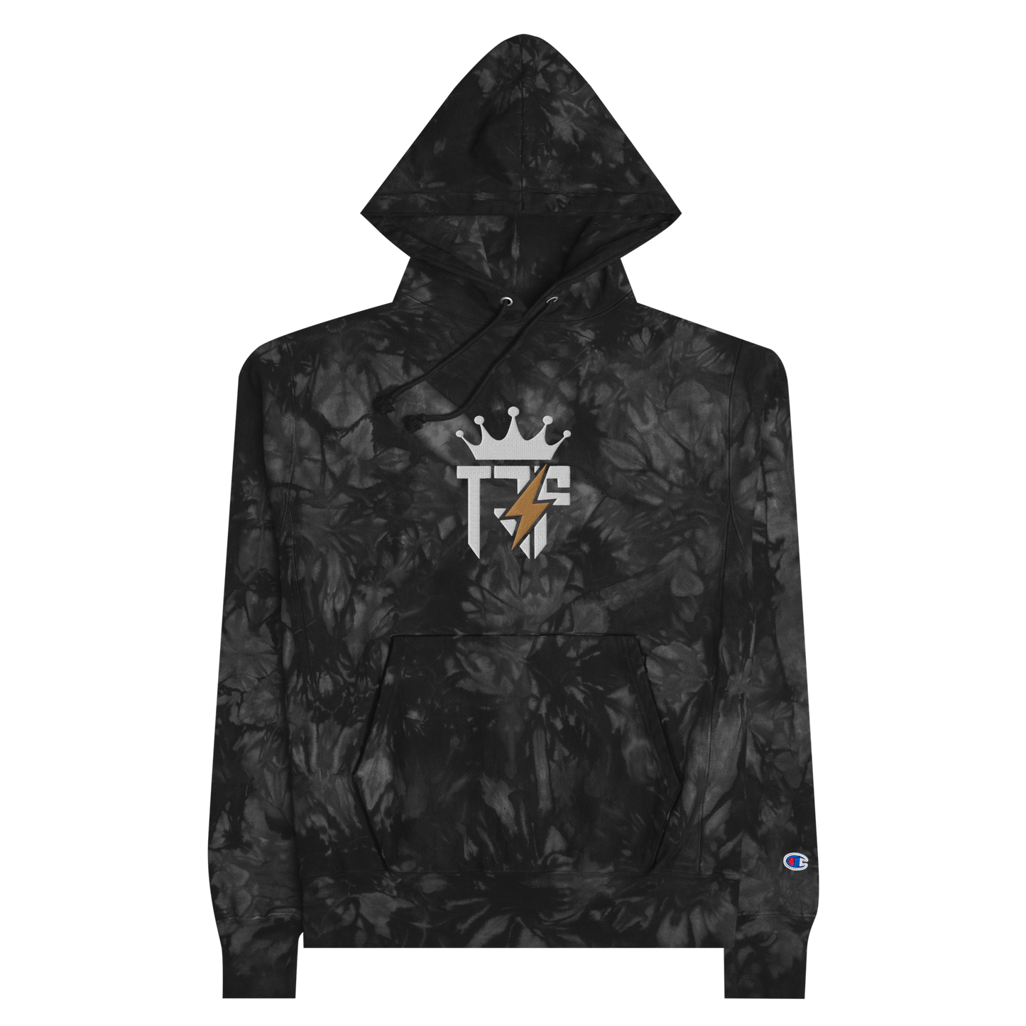 TJ FINLEY EMBROIDERED CHAMPION TIE-DYE HOODIE