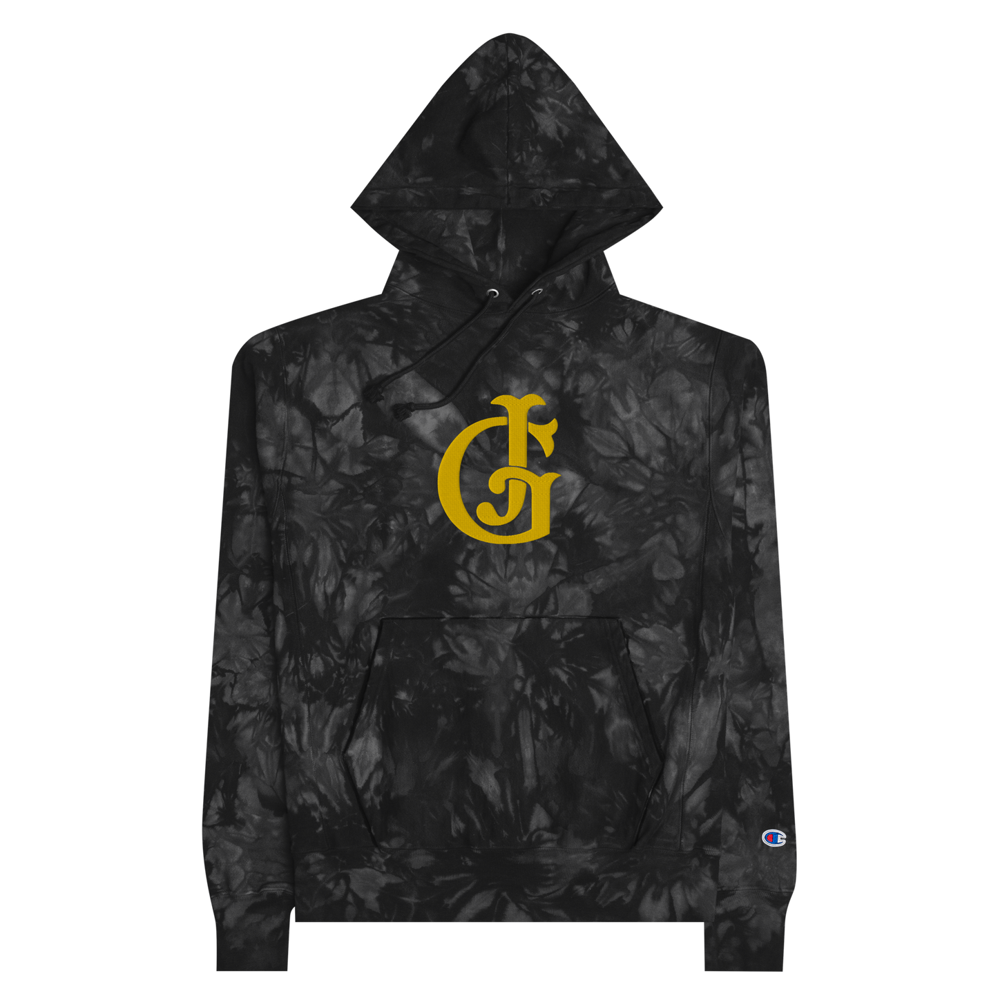 GABARRI EMBROIDERED CHAMPION TIE-DYE HOODIE