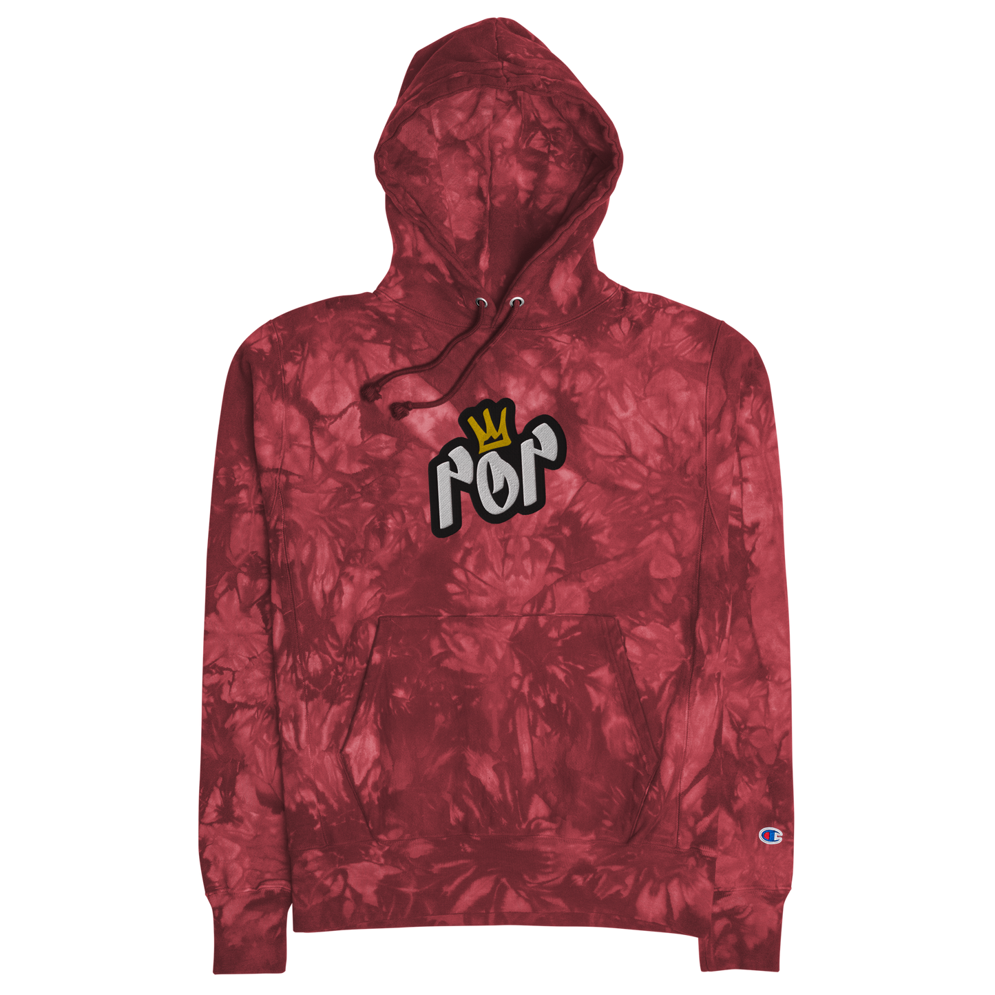 POP EMBROIDERED CHAMPION TIE-DYE HOODIE