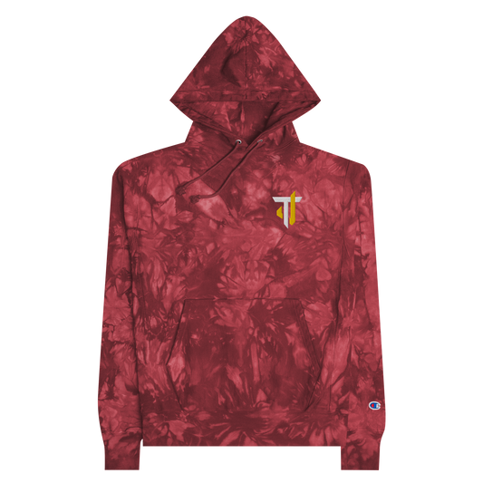 TREVELL EMBROIDERED CHAMPION TIE-DYE HOODIE