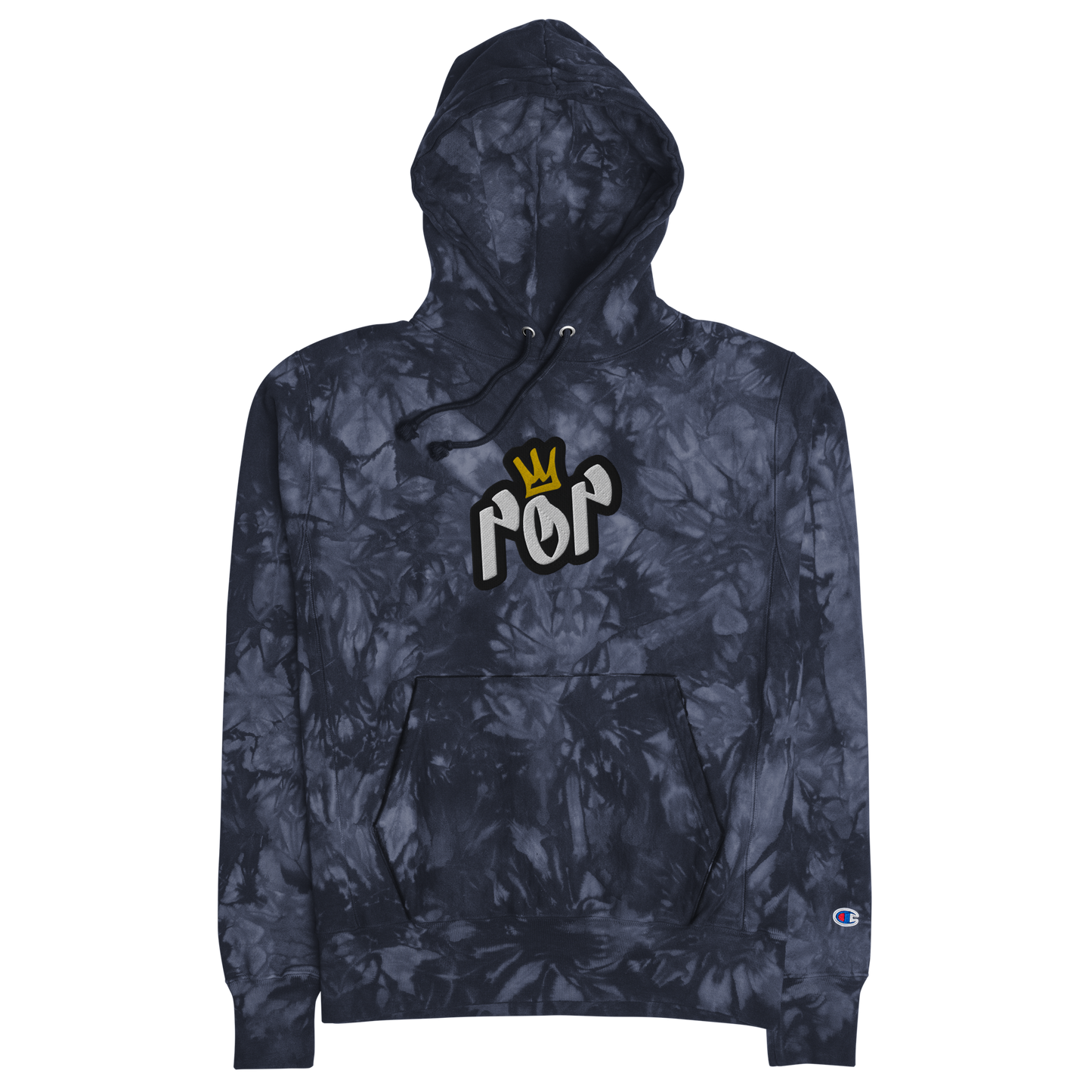 POP EMBROIDERED CHAMPION TIE-DYE HOODIE