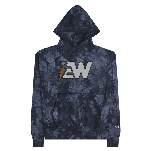 EW EMBROIDERED CHAMPION TIE-DYE HOODIE