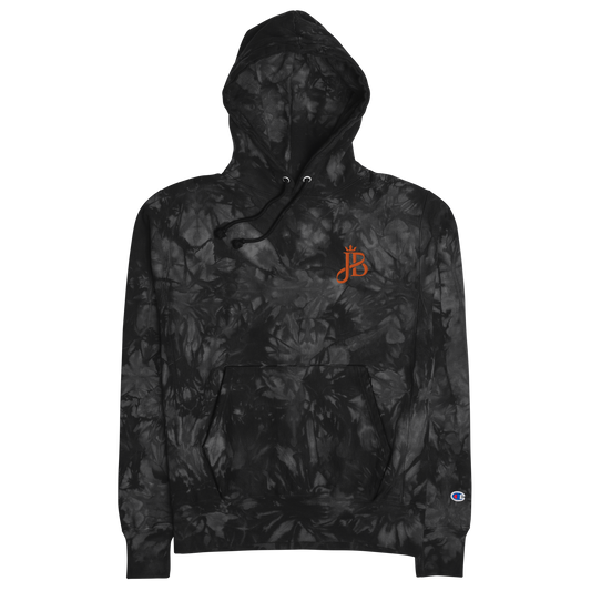 JACURRI BROWN EMBROIDERED CHAMPION TIE-DYE HOODIE