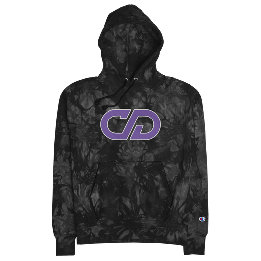 COLLIN DUNN EMBROIDERED CHAMPION TIE-DYE HOODIE