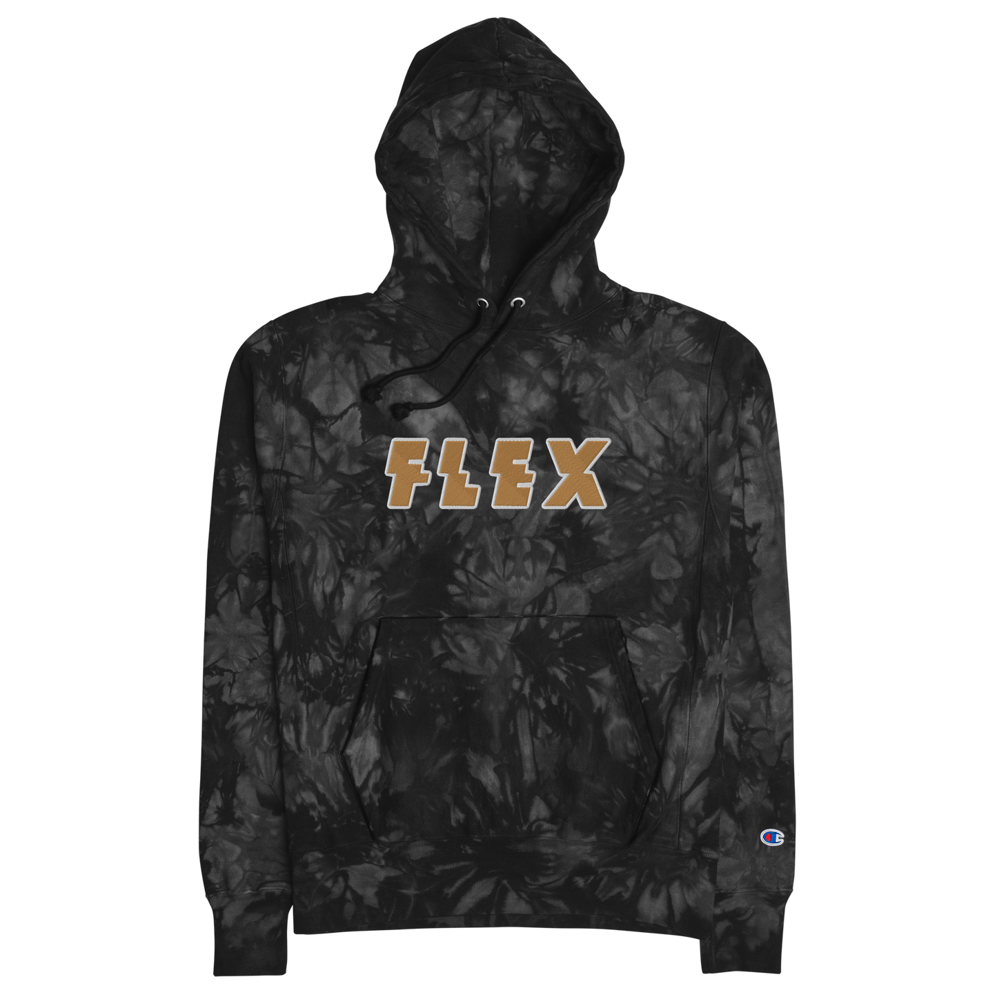 FLEX JOSEPH EMBROIDERED CHAMPION TIE-DYE HOODIE