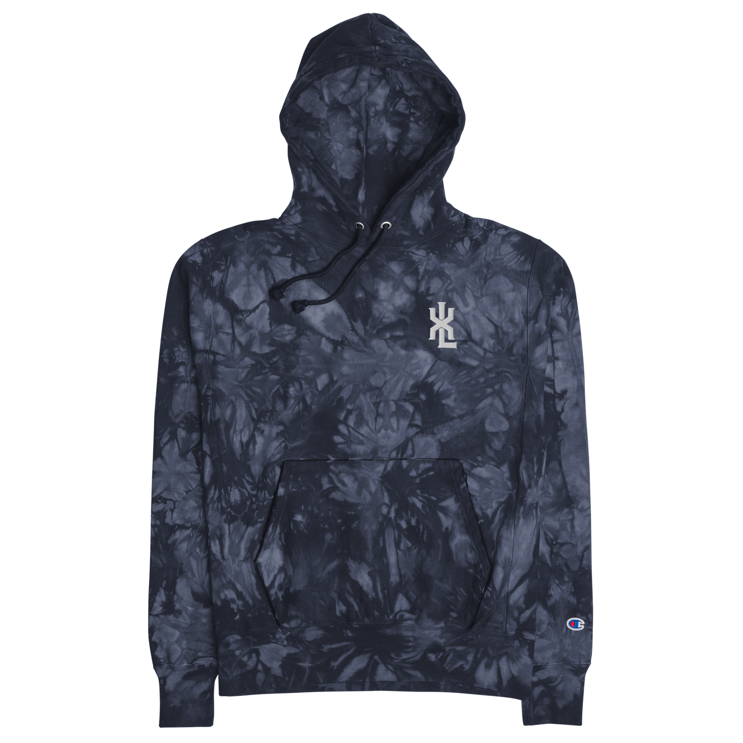 XAVIER LEGETTE EMBROIDERED TIE-DYE CHAMPION HOODIE